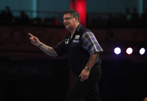 BET VICTOR WORLD MATCHPLAY 2017 WINTER GARDENS, BLACKPOOL ROUND 1 GARY ANDERSON V CHRISTIAN KIST GARY ANDERSON IN ACTION